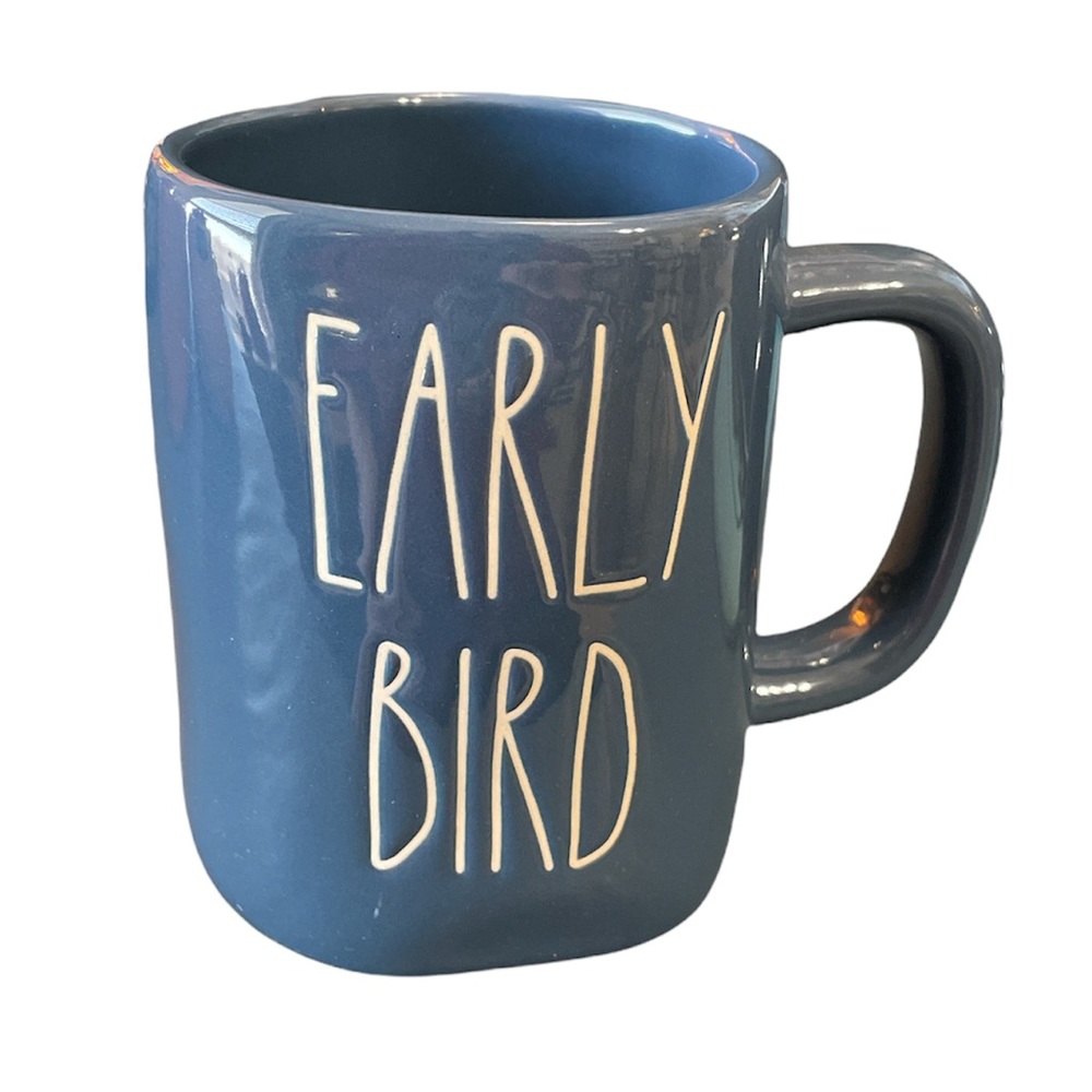 NEW Rae Dunn EARLY BIRD Dark Teal Blue Mug